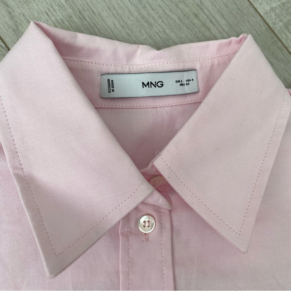 Mango - 100% Cotton Pink Oxford Button Down Shirt - Picture 6 of 7